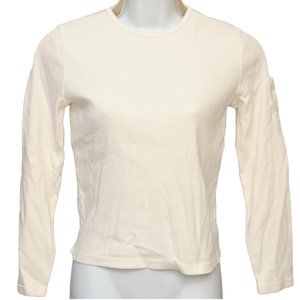 Lauren Ralph Lauren Petite Large White Top Tiny Pocket on Sleeve Small Dot Stain